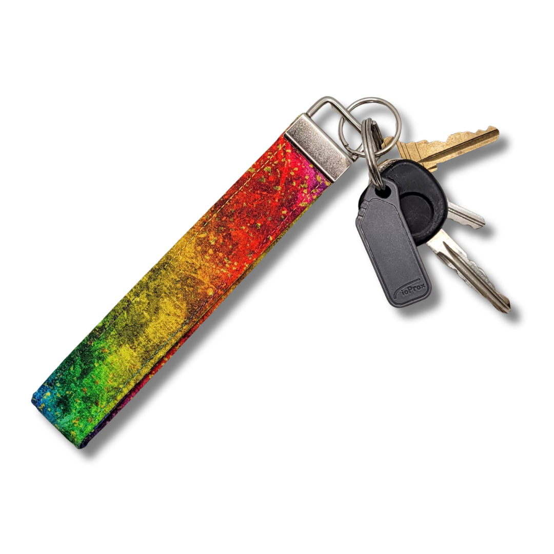 Rainbow Ombre Wristlet Key Strap