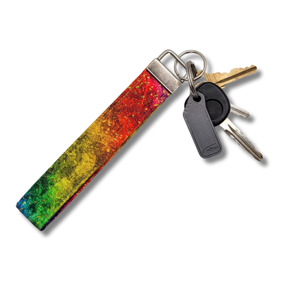 Rainbow Ombre Wristlet Key Strap