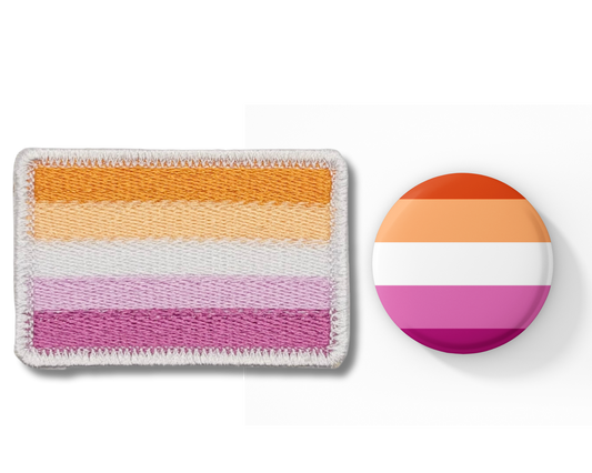 Lesbian Pride Flag Patch & Pinback Button