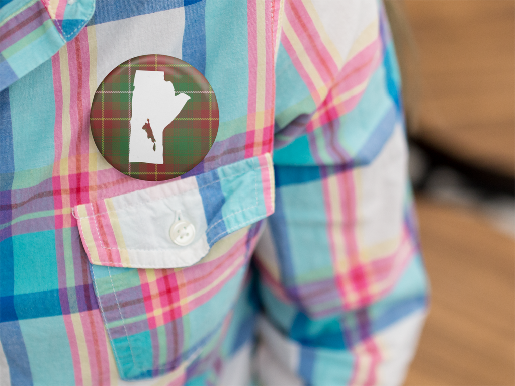 Manitoba Tartan Pinback Button