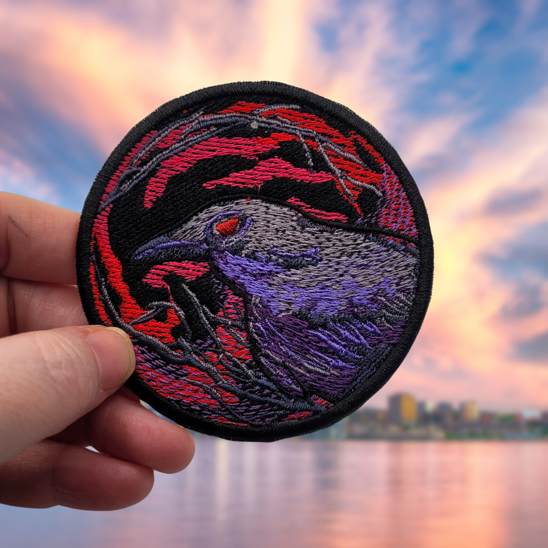 Night Raven Embroidered Patch