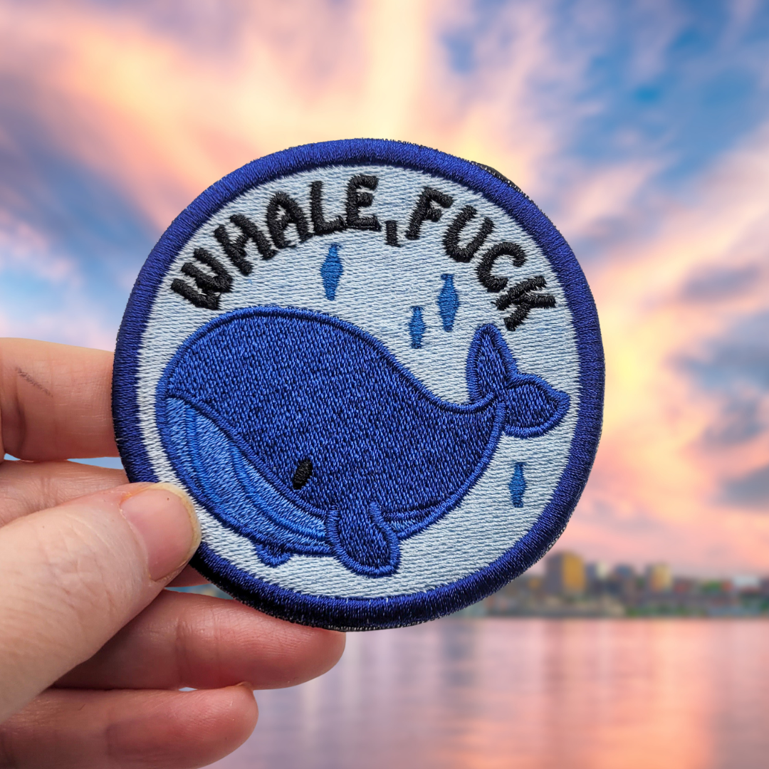 Whale, Fuck Embroidered Patch