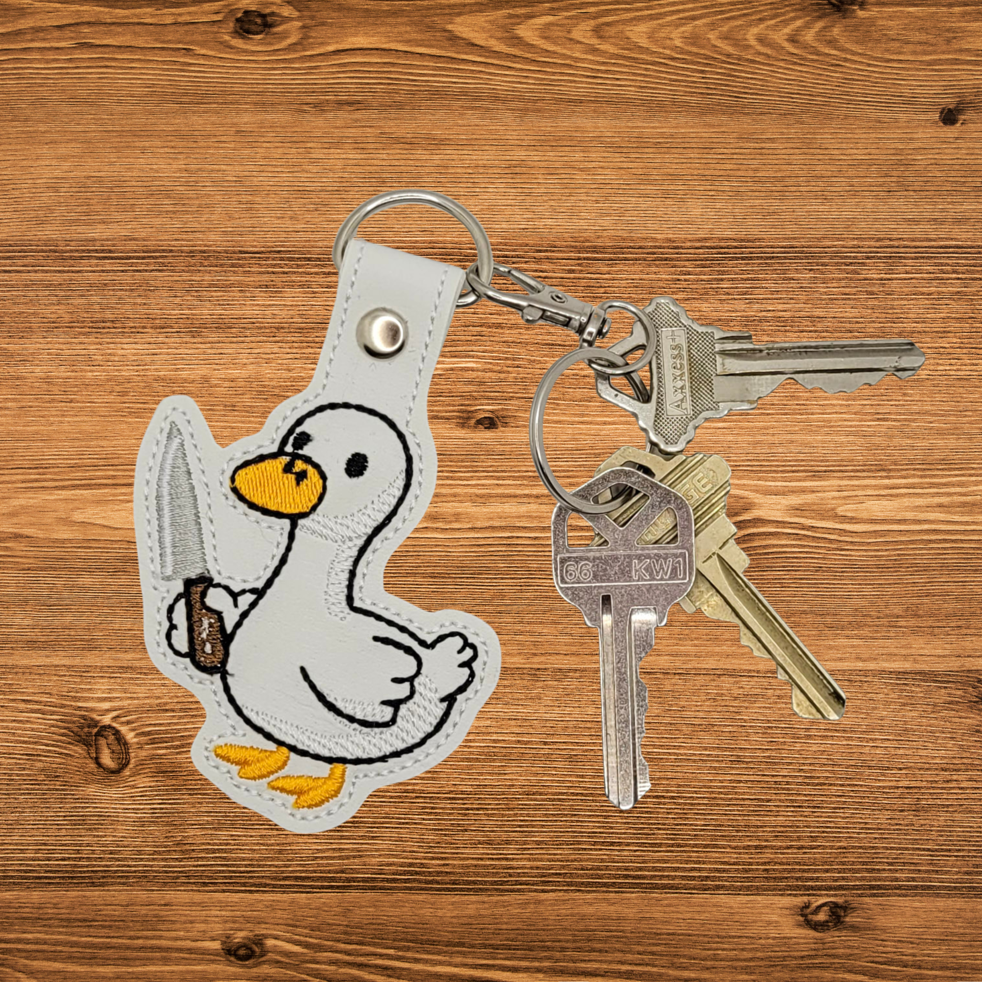 Murder Birder Embroidered Vinyl Keychain
