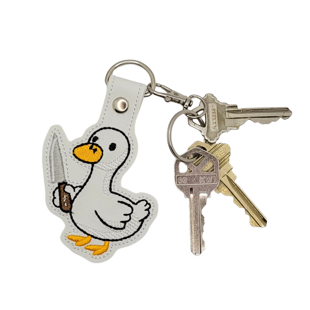 Murder Birder Embroidered Vinyl Keychain