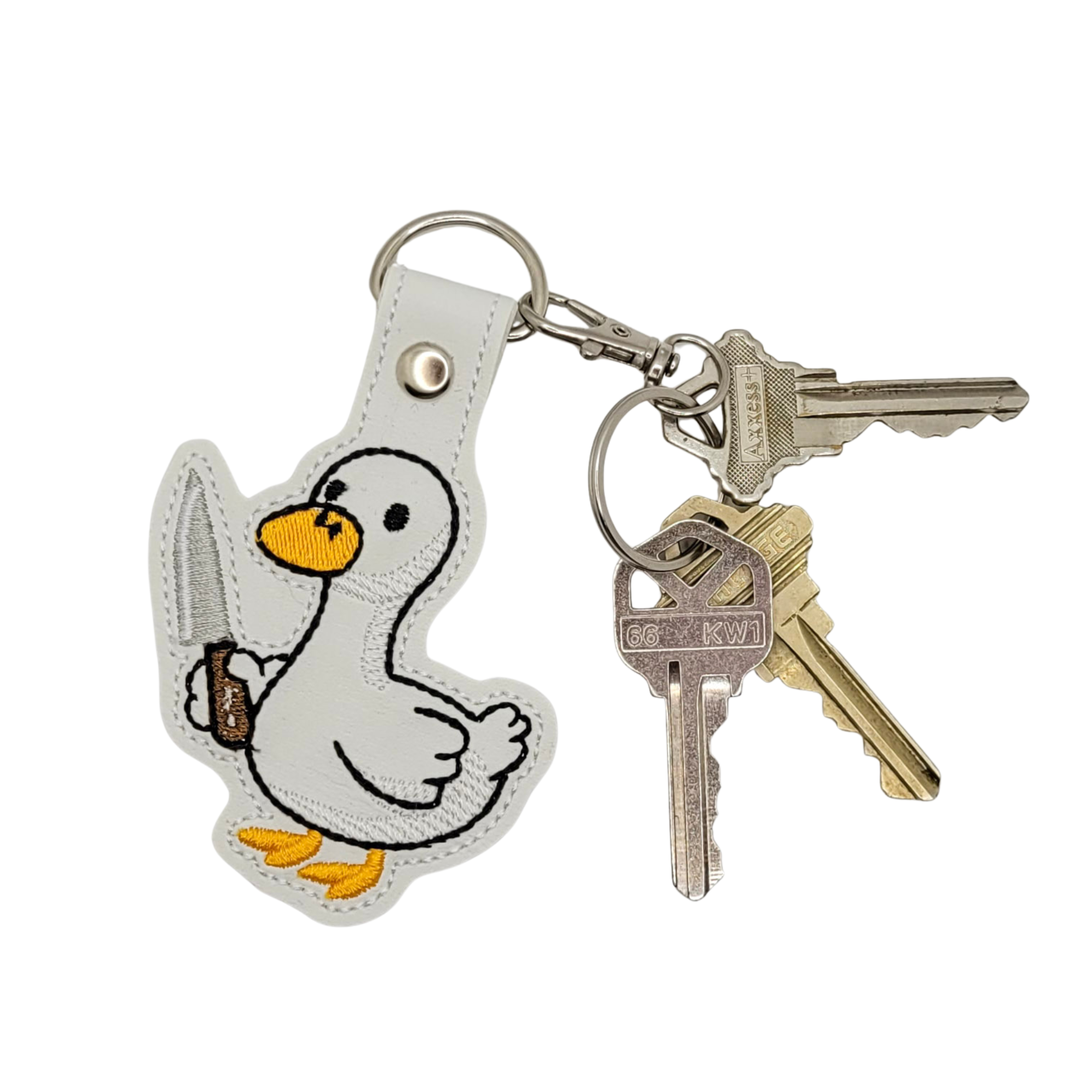 Murder Birder Embroidered Vinyl Keychain