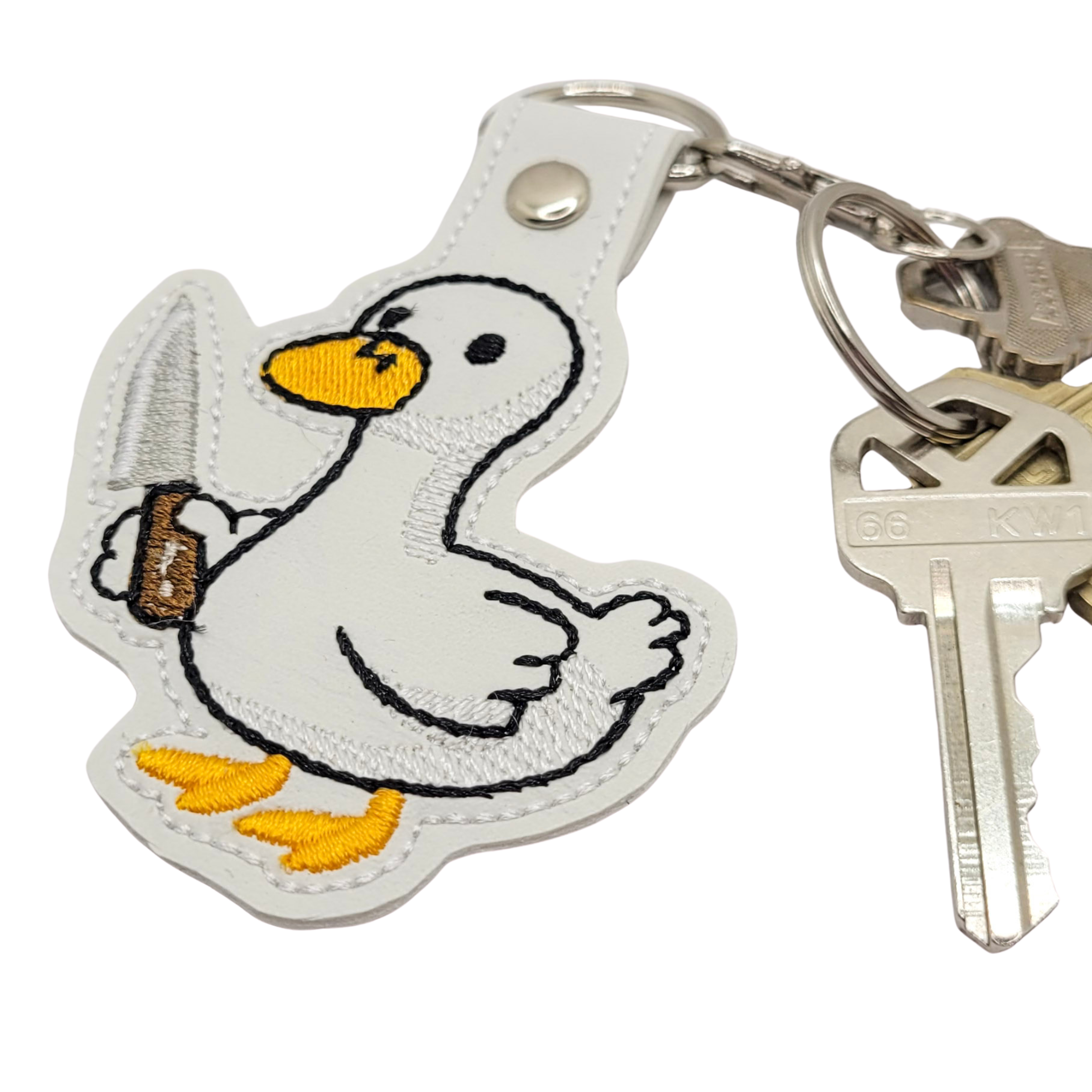 Murder Birder Embroidered Vinyl Keychain