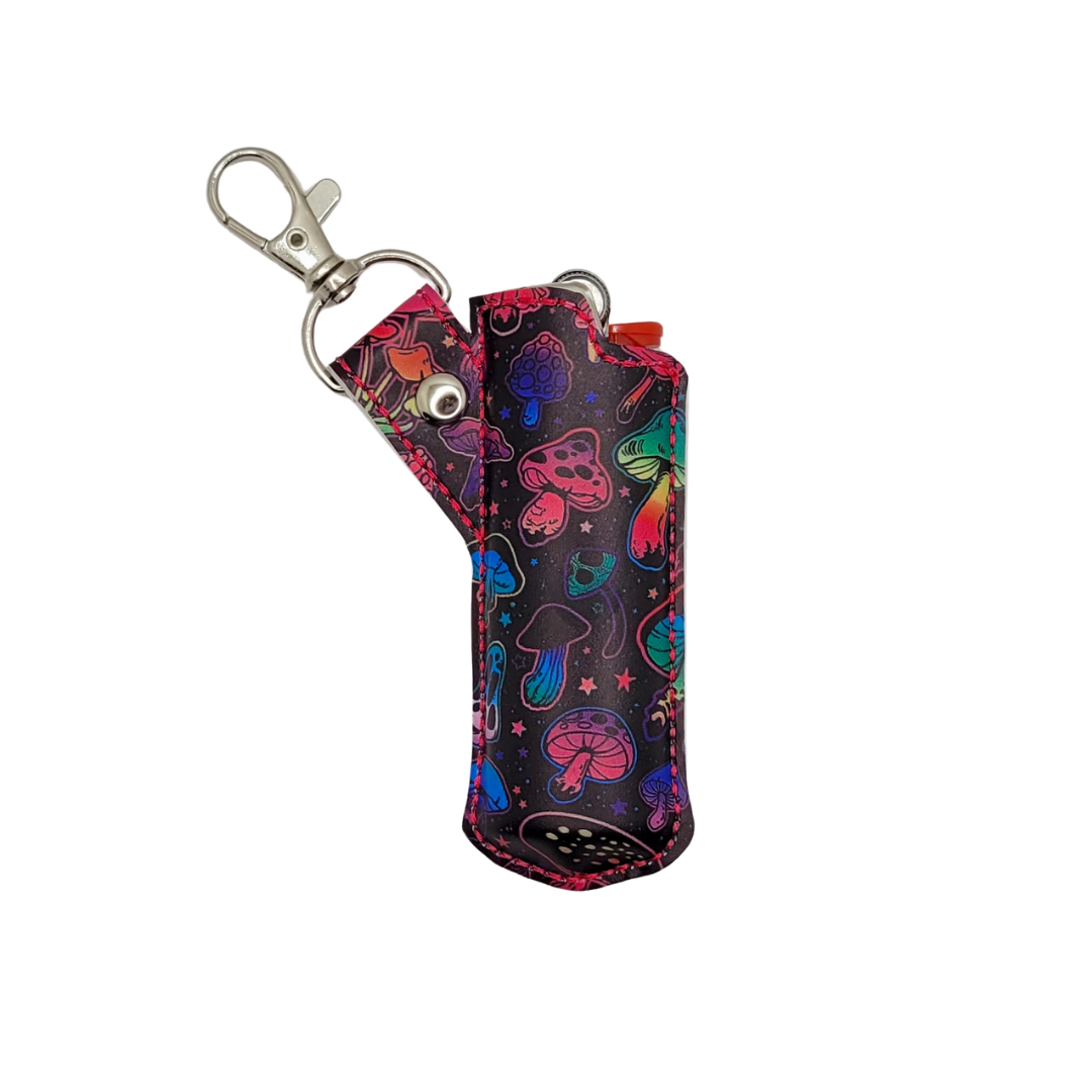 Neon Mushrooms Vinyl Lighter Case