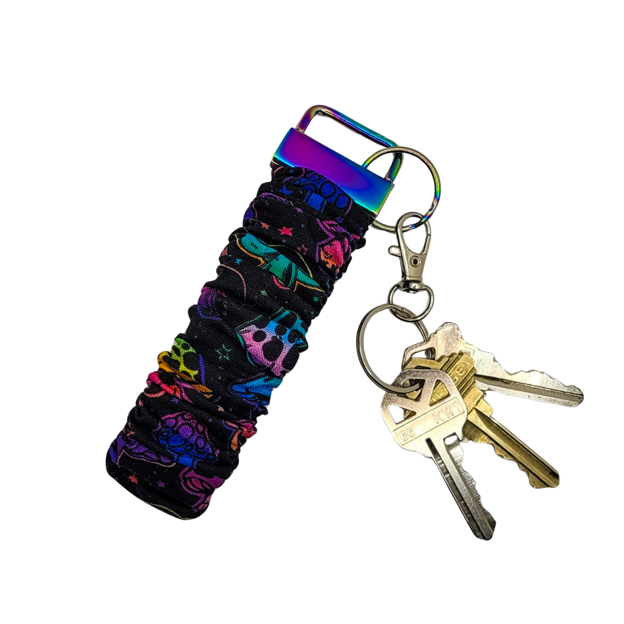 Neon Mushrooms Scrunchie Wristlet