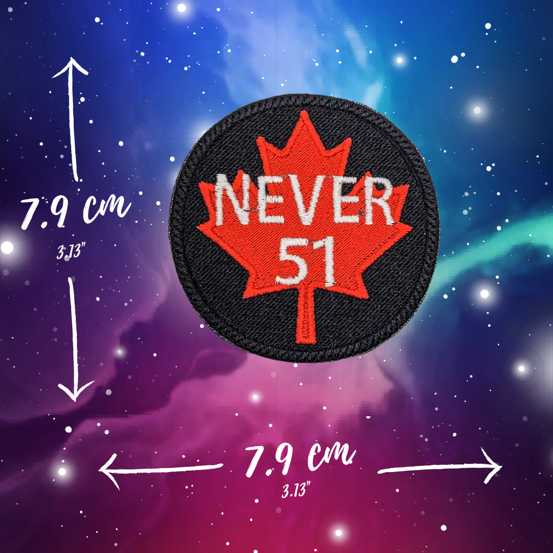 Never 51 Embroidered Patch