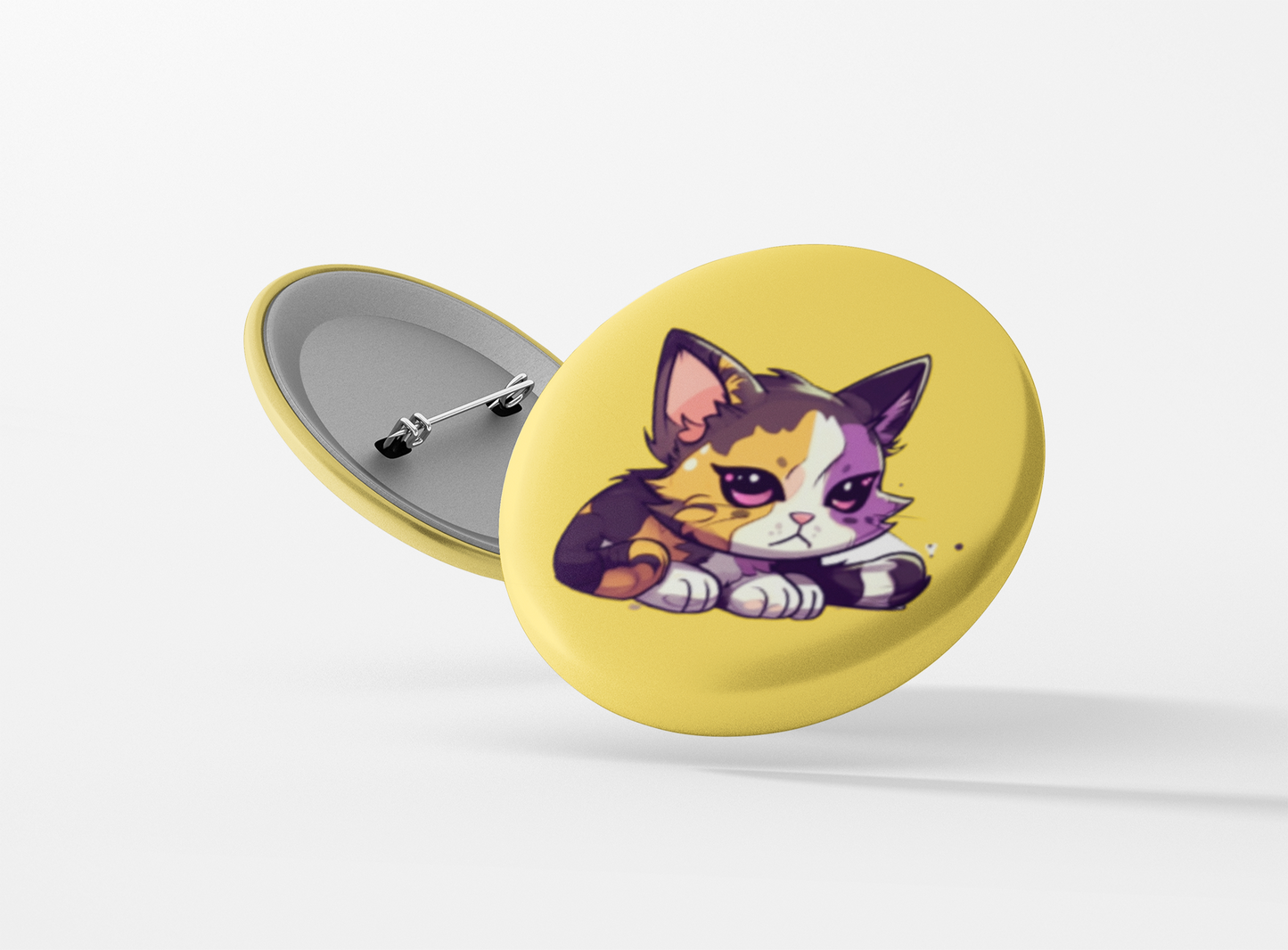 Non-Binary Flag Kawaii Cat Pinback Button