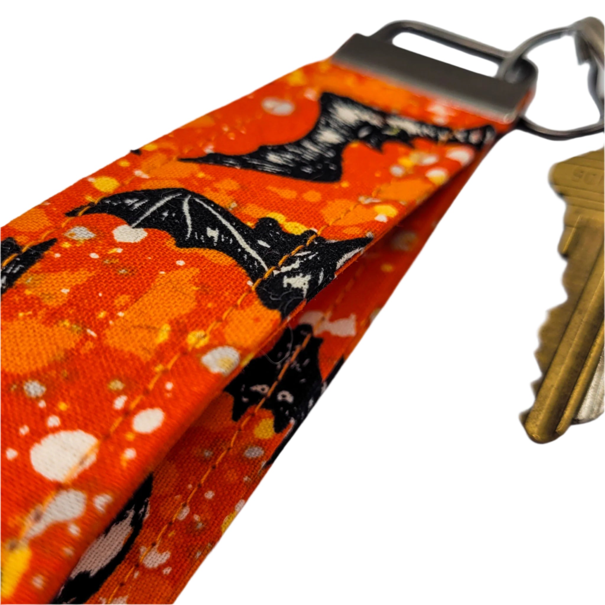 Orange Bats Wristlet Key Strap
