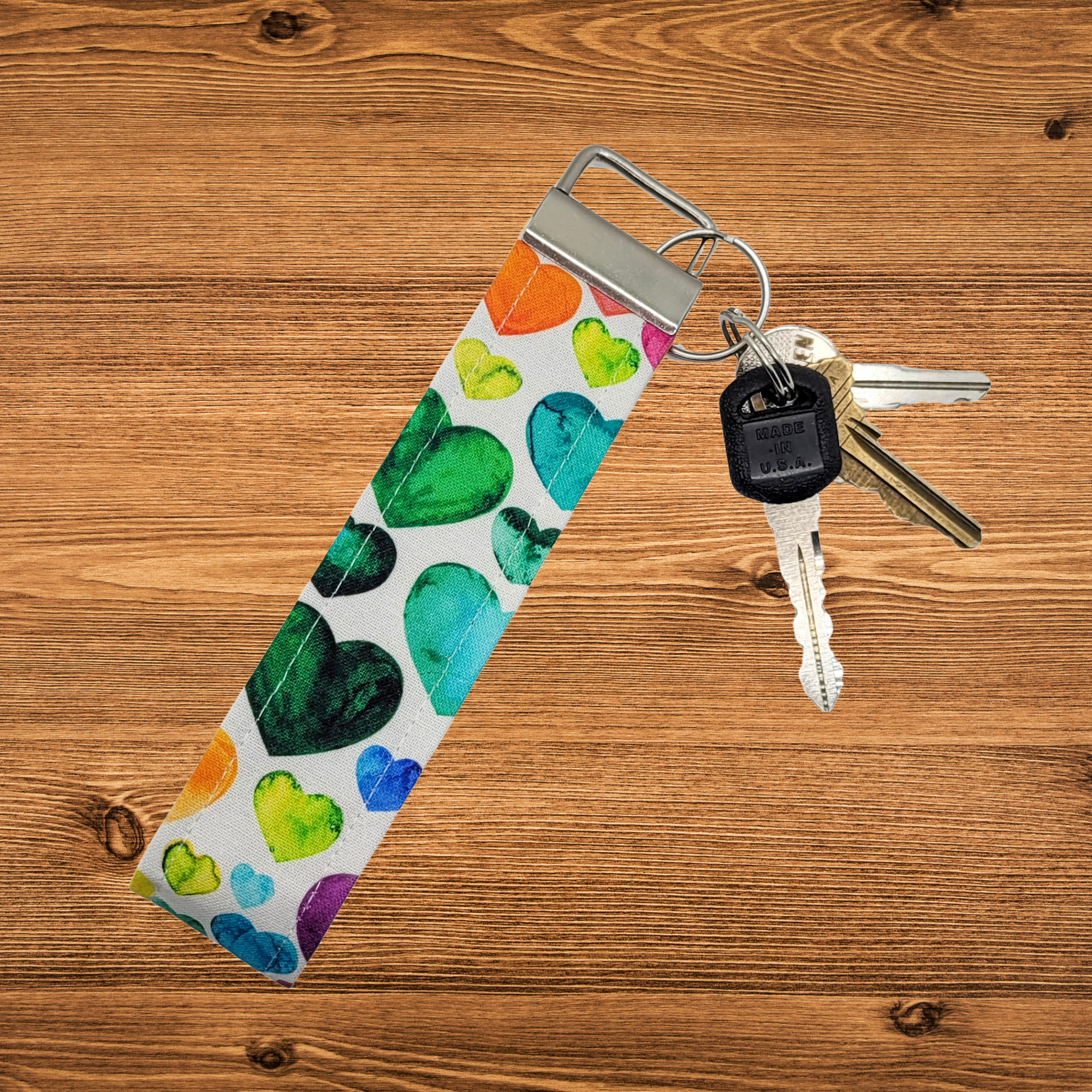 Painted Hearts Keychain Strap