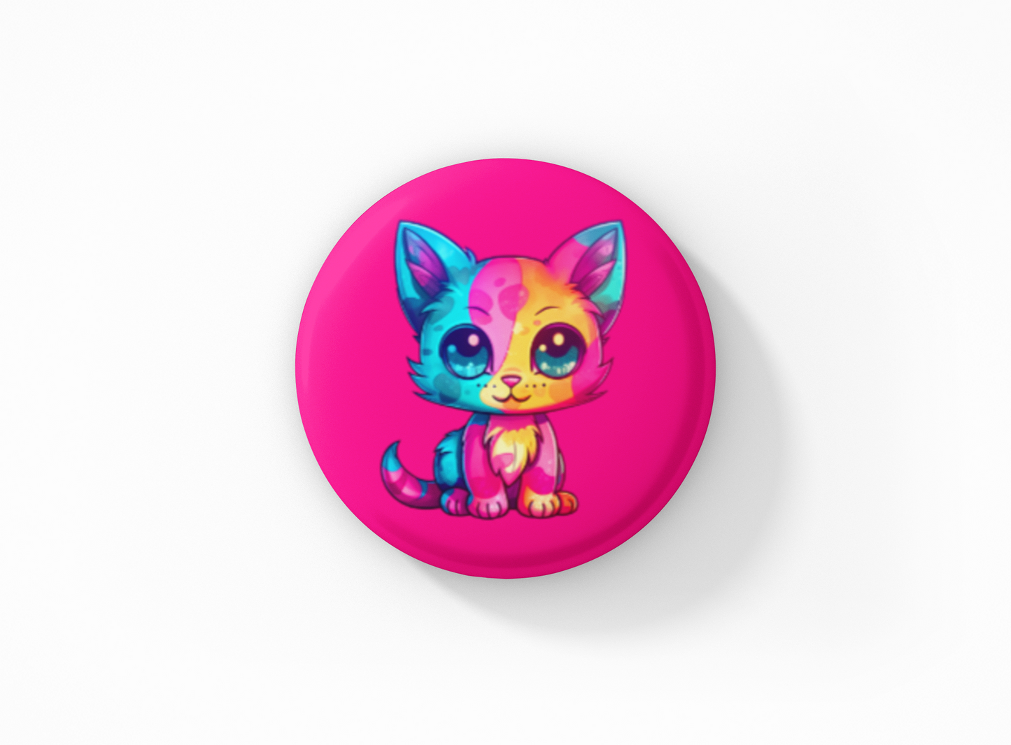 Pansexual Pride Flag & Cat 1.5" Pinback Button Set