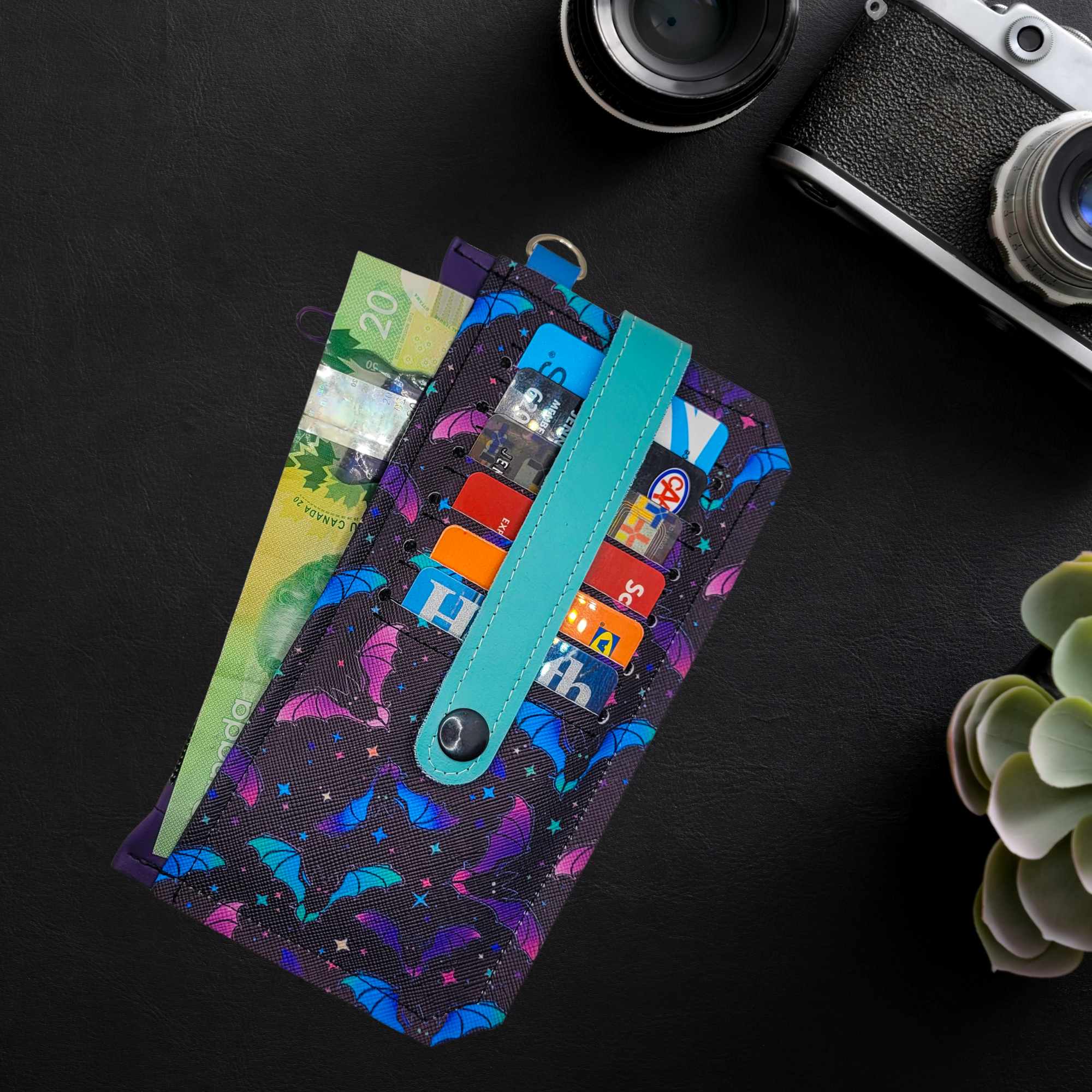 Pastel Bats Vinyl Slim Wallet