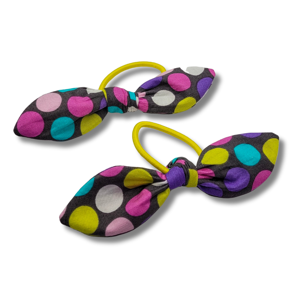 Pastel Polka Dots Knot Bow Hair Elastic