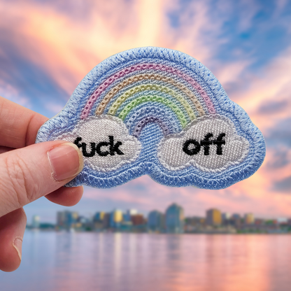 Fuck Off Rainbow Embroidered Patch