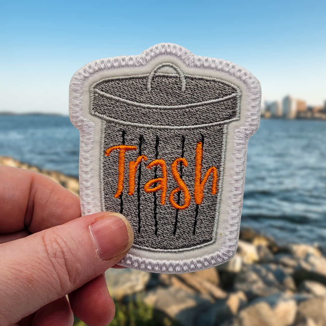 Trash Can Embroidered Patch
