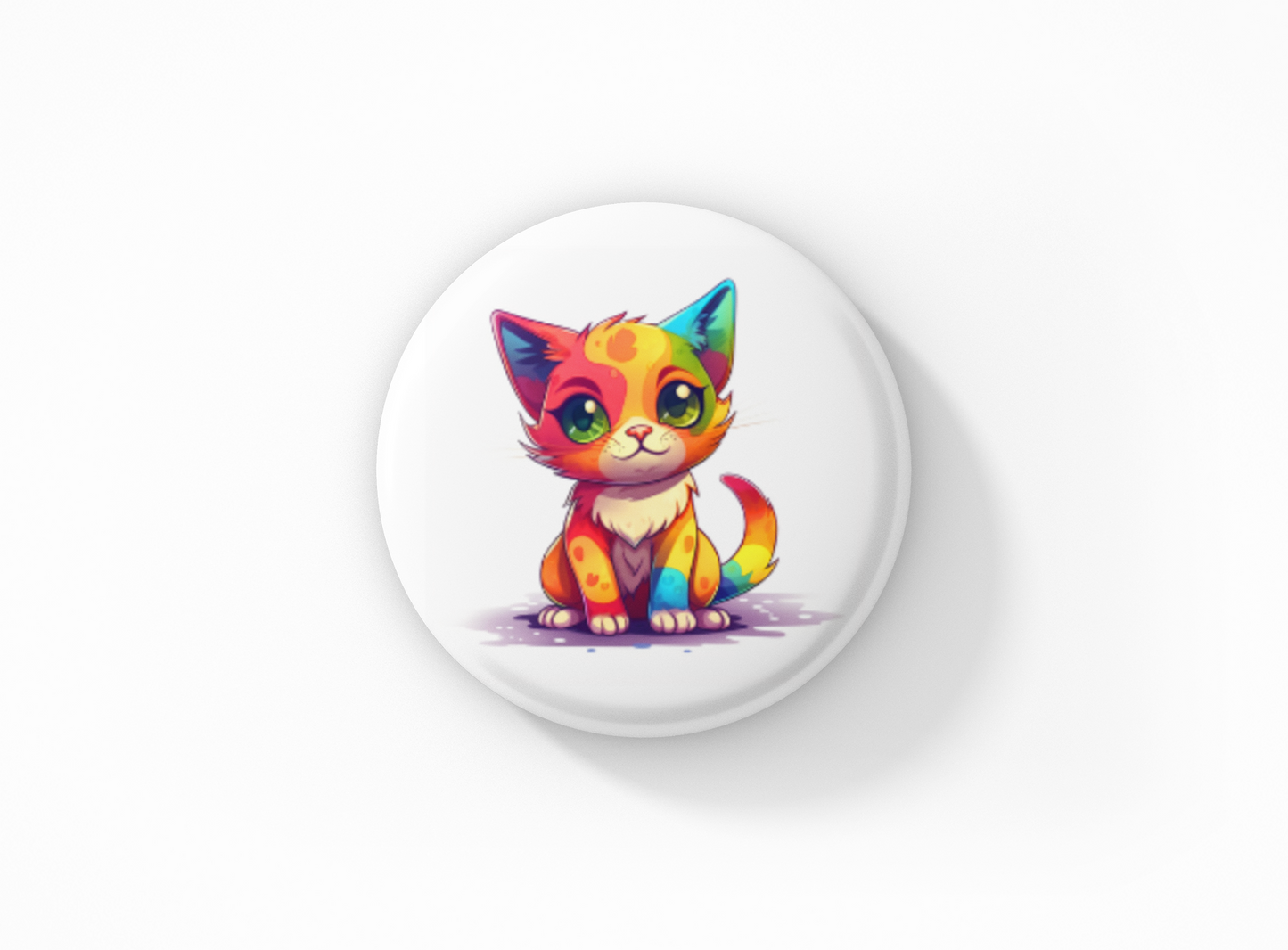 Pride Flag Kawaii Cat Pinback Button