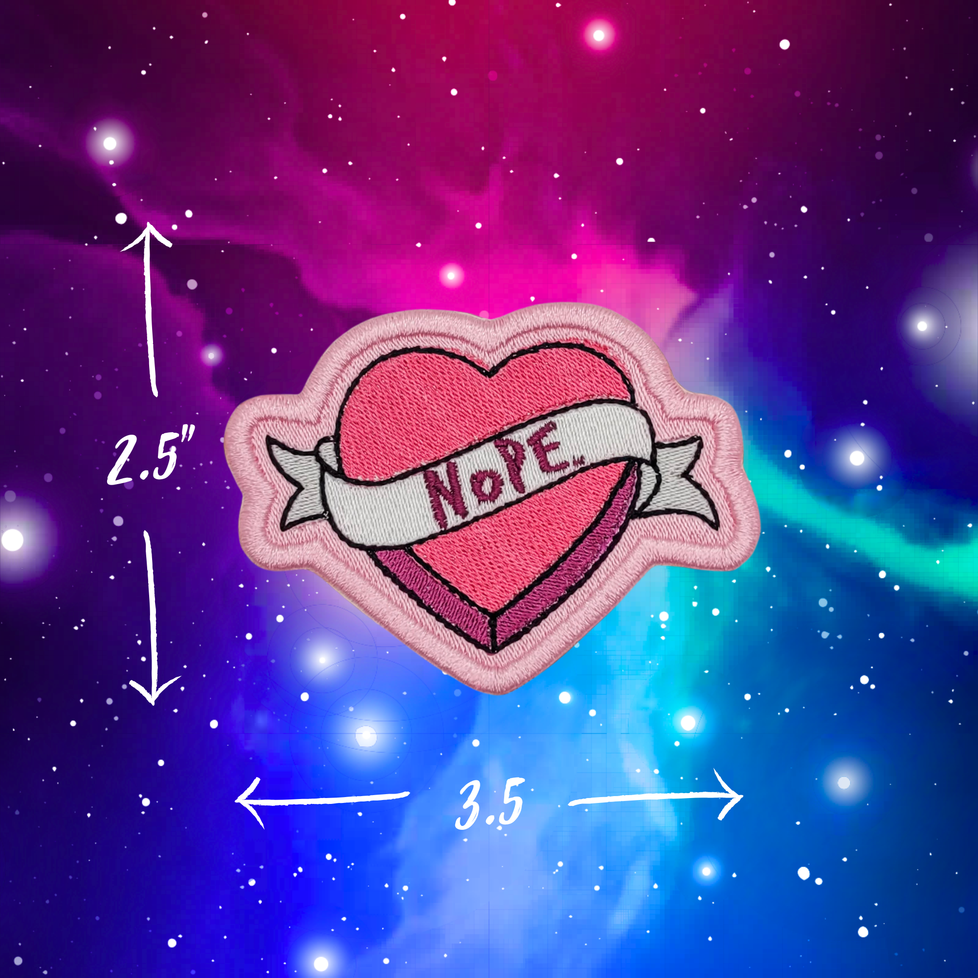 Nope Heart Embroidered Patch