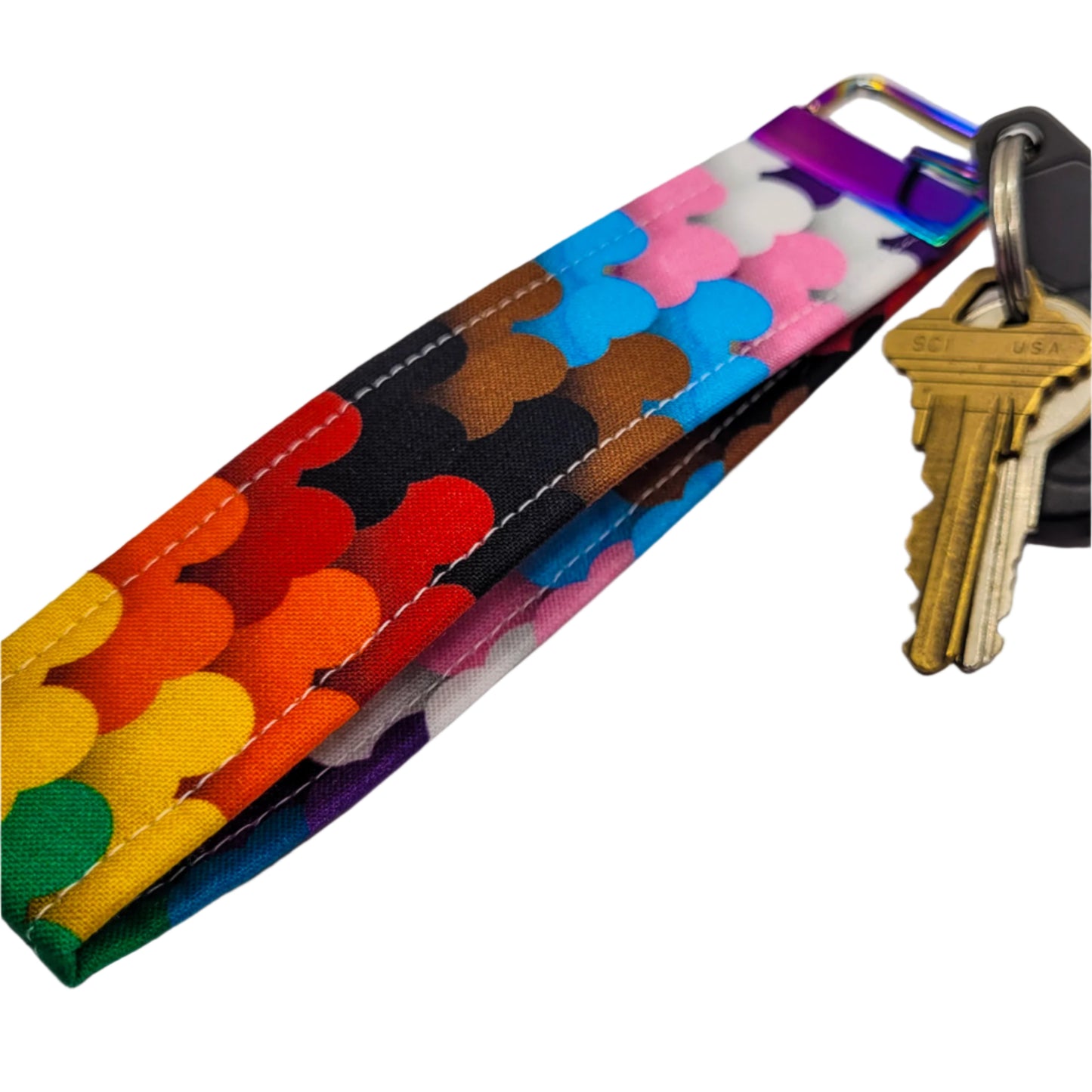 Progress Pride Wristlet Key Strap