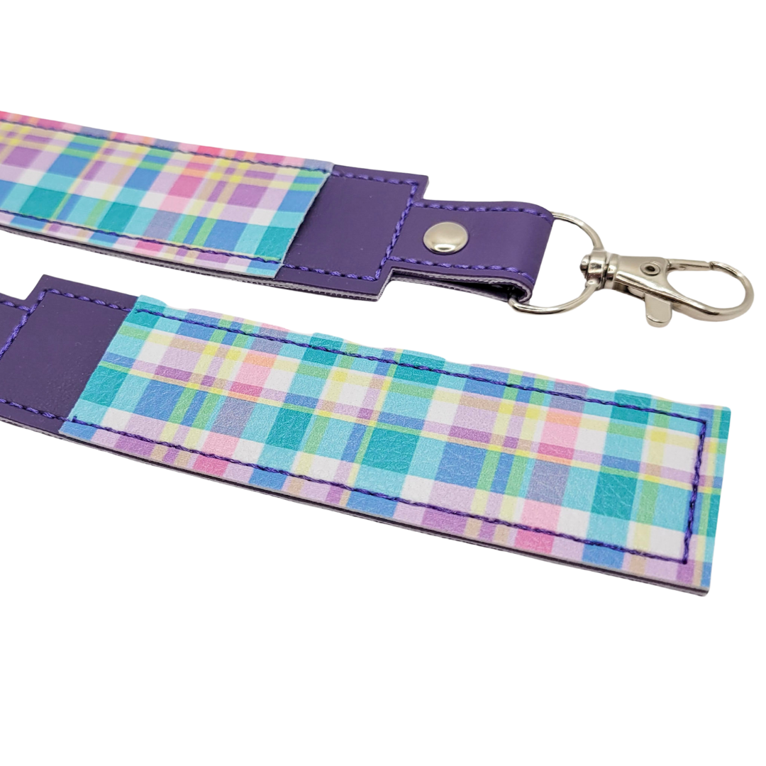Purple Plaid Vinyl Pen Case