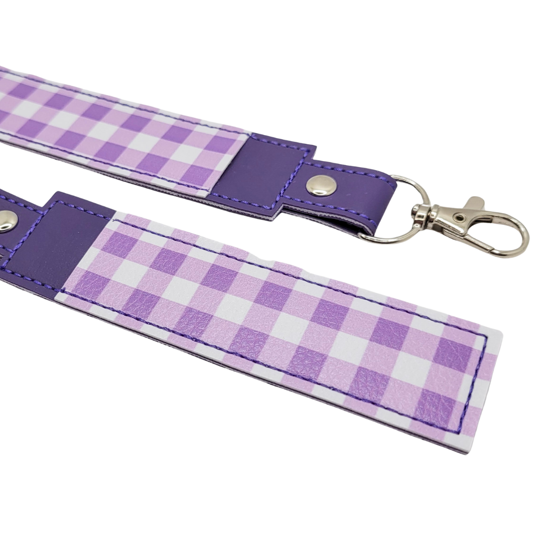 Purple Plaid Vinyl Pen Case
