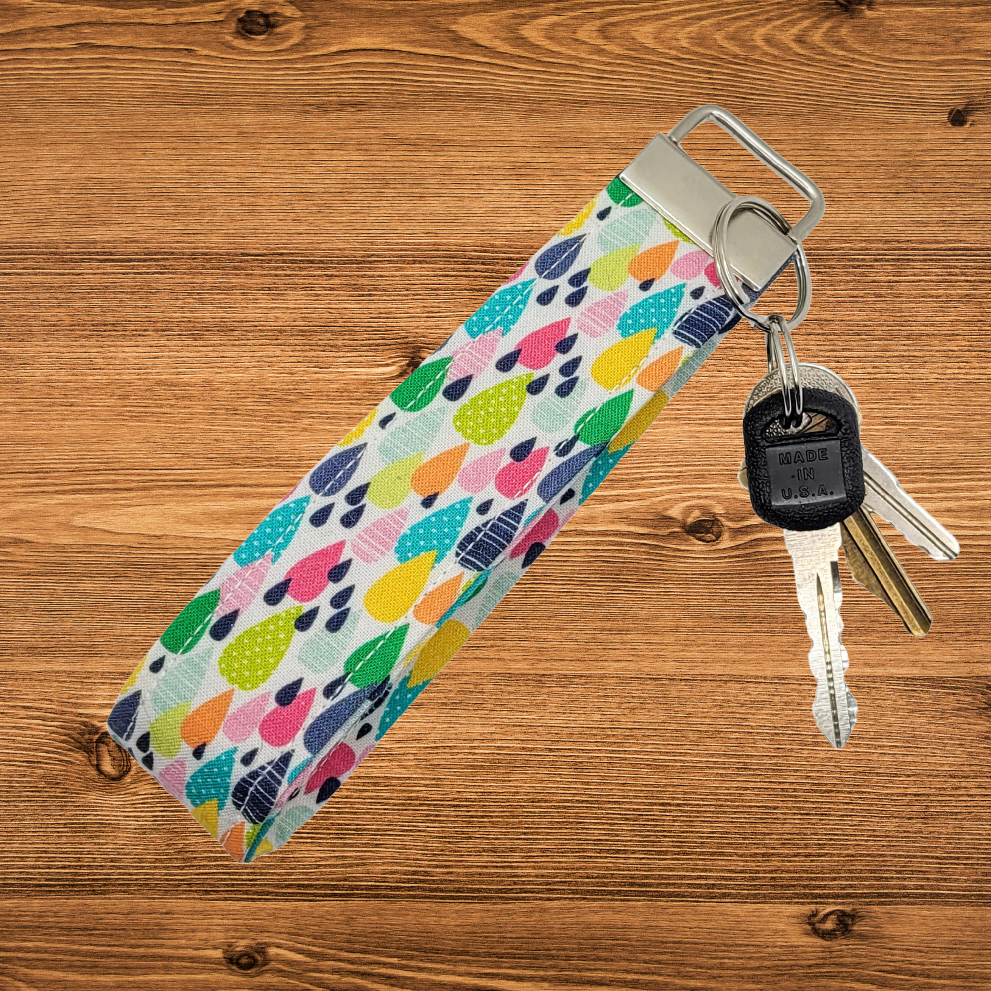 Rainbow Drops Wristlet Keychain