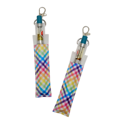 Rainbow Gingham Vinyl Pen Case