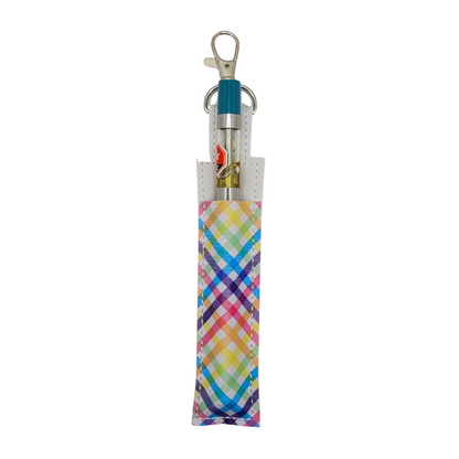 Rainbow Gingham Vinyl Pen Case