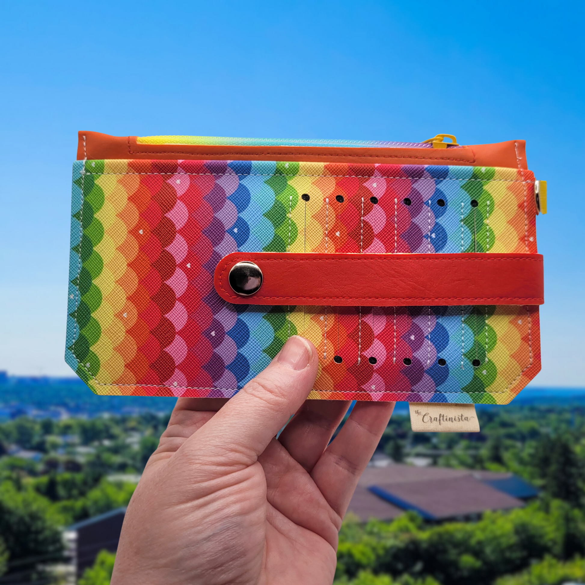Rainbow Waves Vinyl Slim Wallet