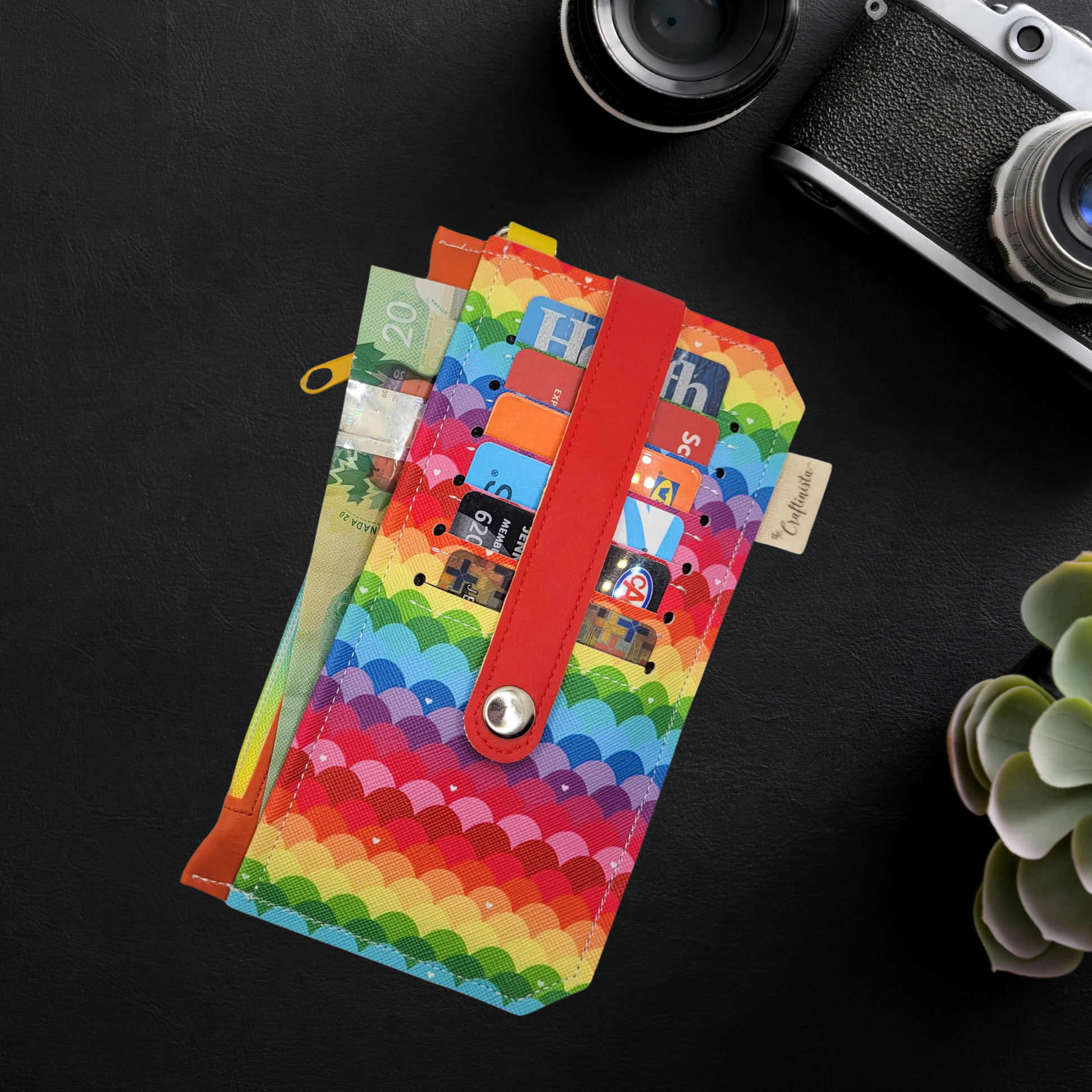 Rainbow Waves Vinyl Slim Wallet