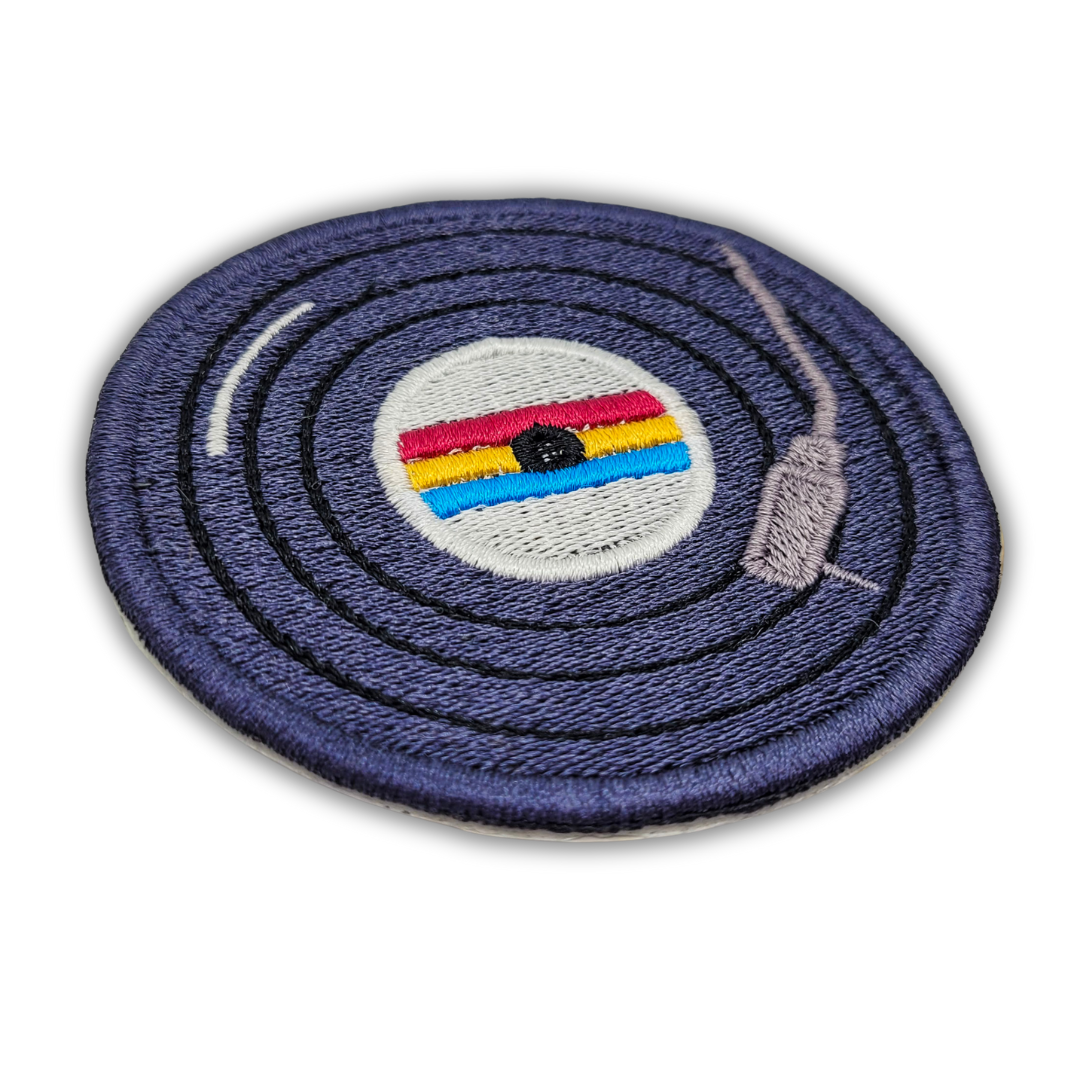 Retro Record Embroidered Patch