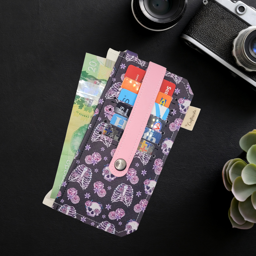 Roses & Skeletons Vinyl Slim Wallet