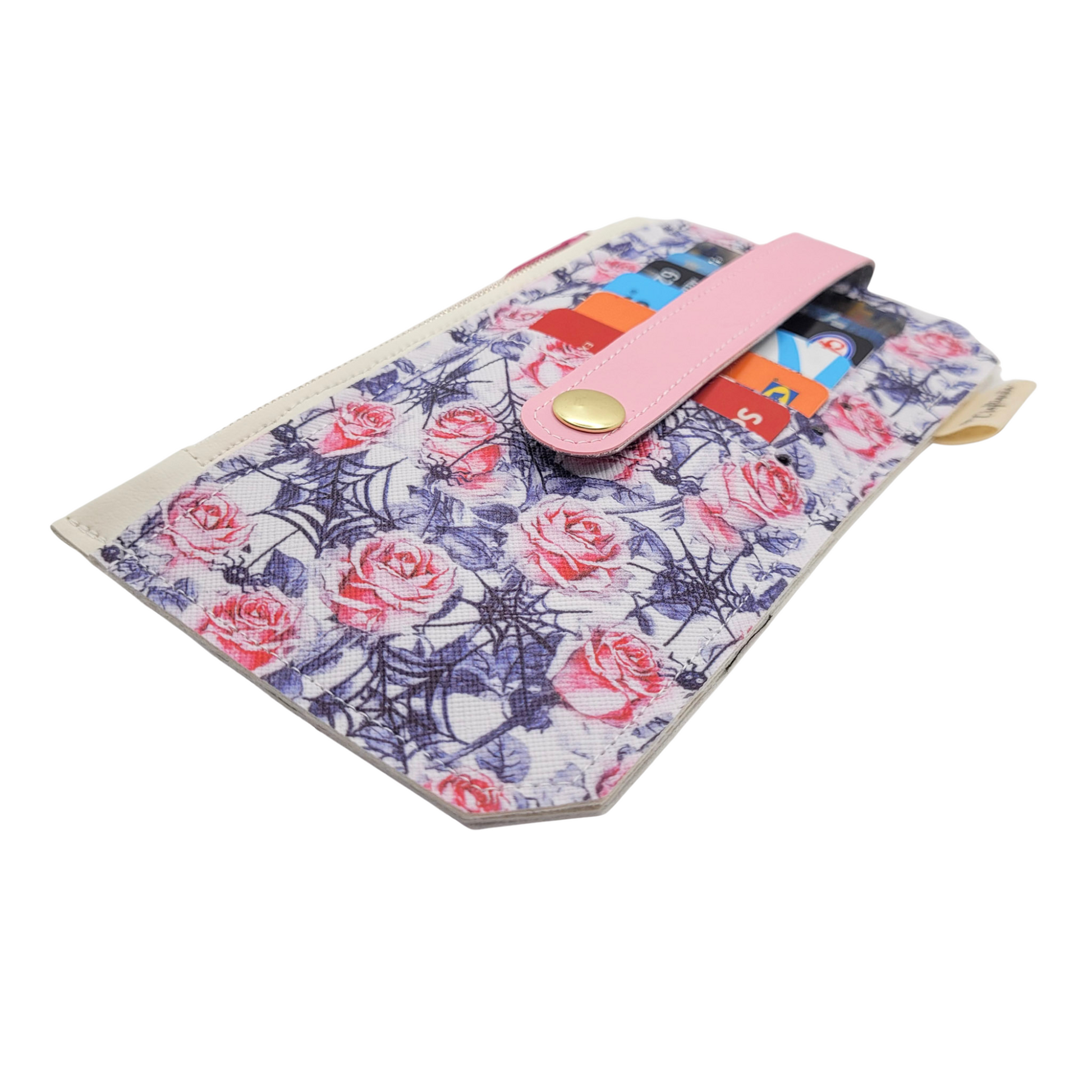 Roses & Spiderwebs Vinyl Slim Wallet