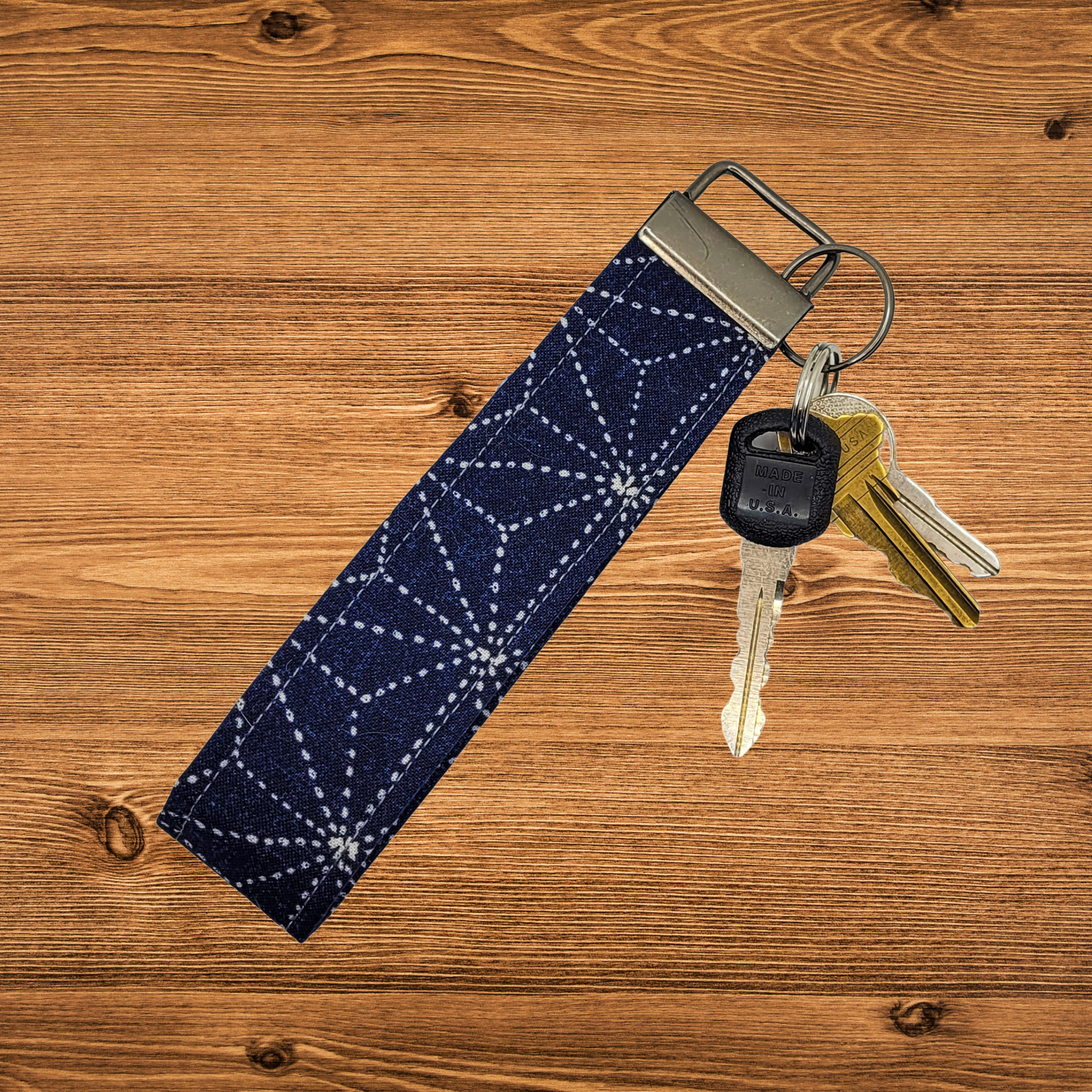 Sashiko Wristlet Keychain