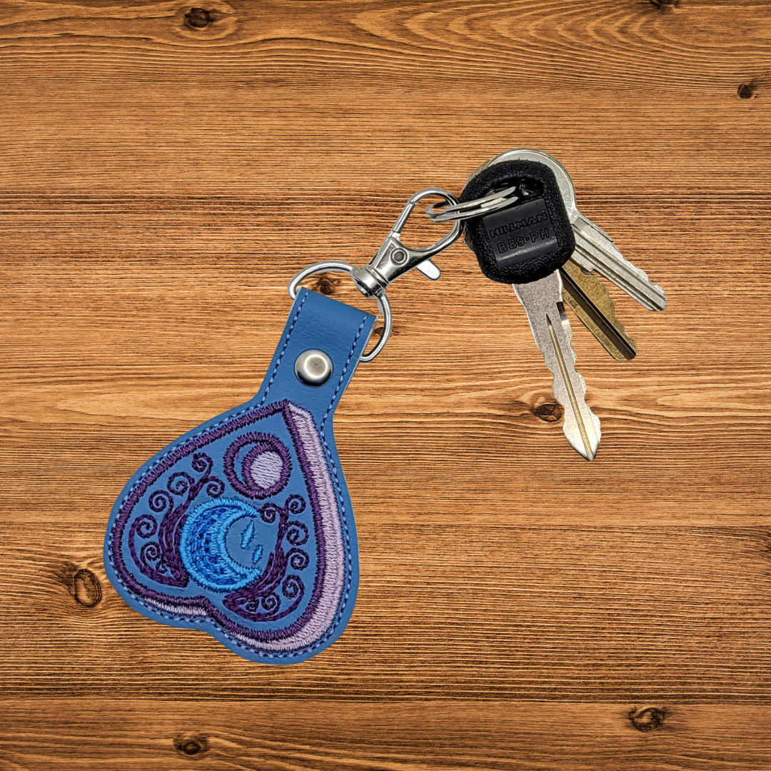 Celestial Planchette Embroidered Vinyl Keychain