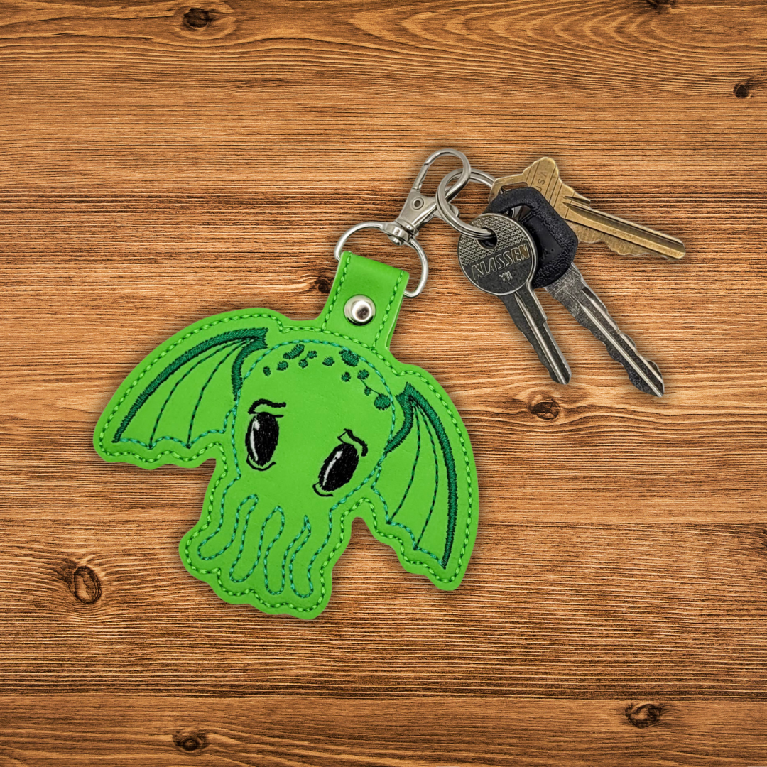 Cutie Cthulhu Embroidered Vinyl Keychain
