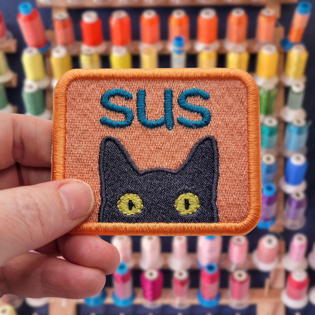 Sus Cat Embroidered Patch