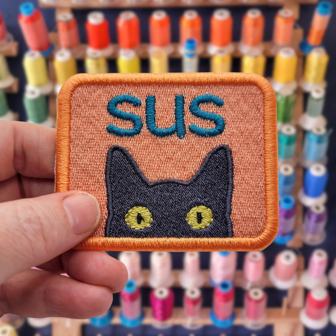 Sus Cat Embroidered Patch