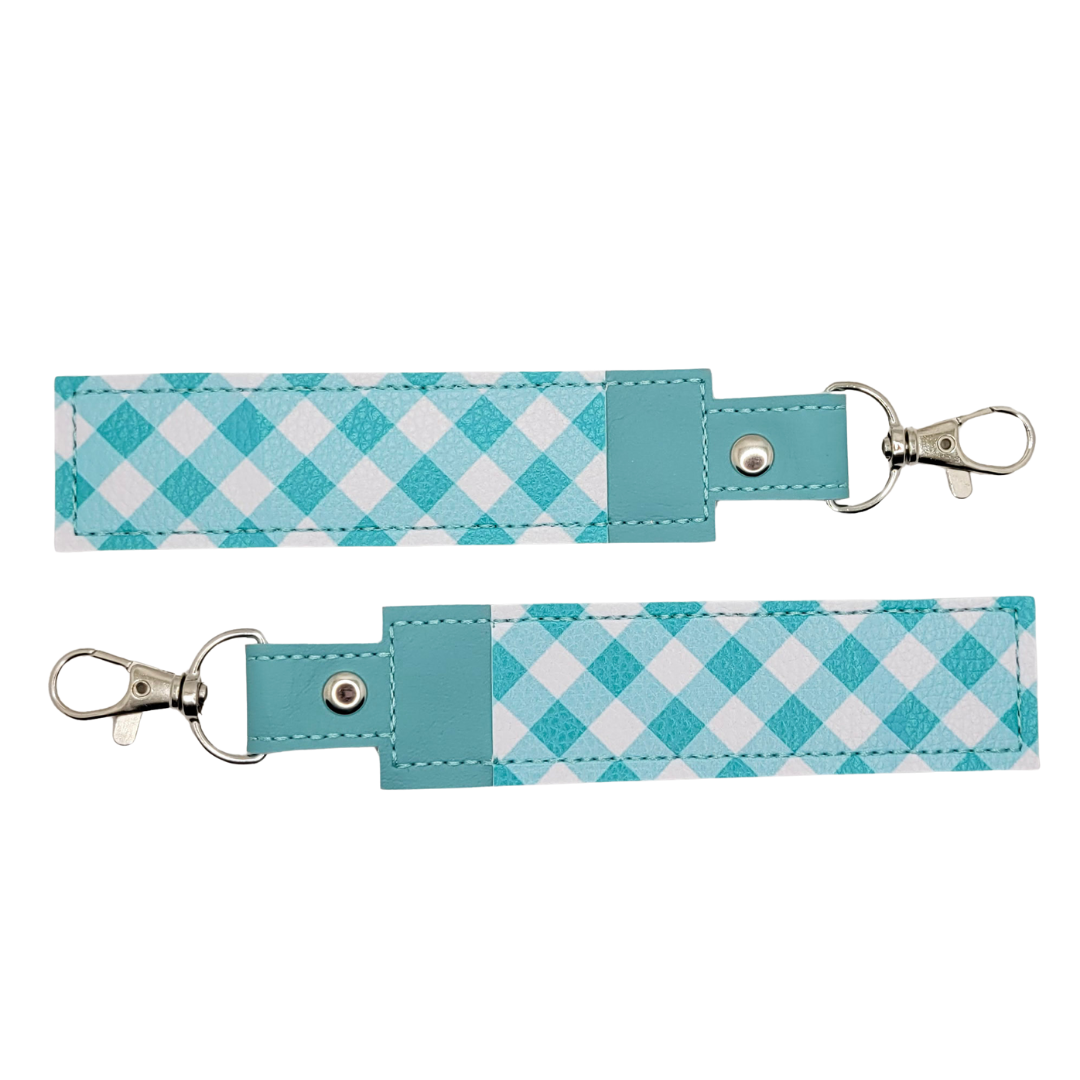 Teal Plaid Vinyl Pen Case
