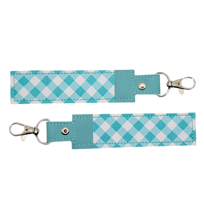 Teal Plaid Vinyl Pen Case
