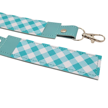 Teal Plaid Vinyl Pen Case