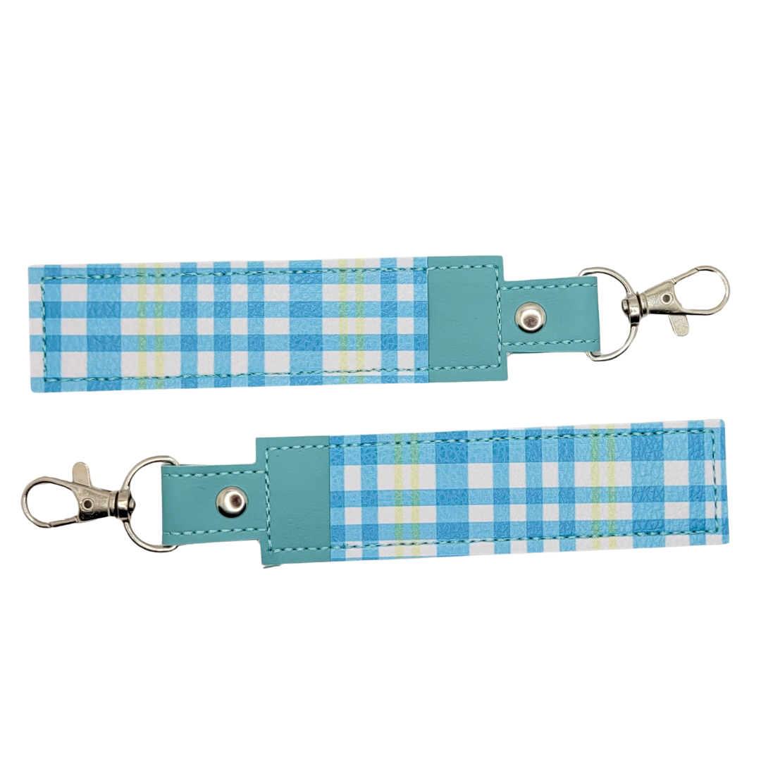Teal Plaid Vinyl Pen Case
