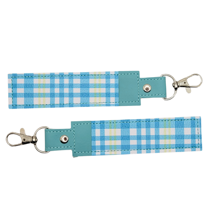 Teal Plaid Vinyl Pen Case