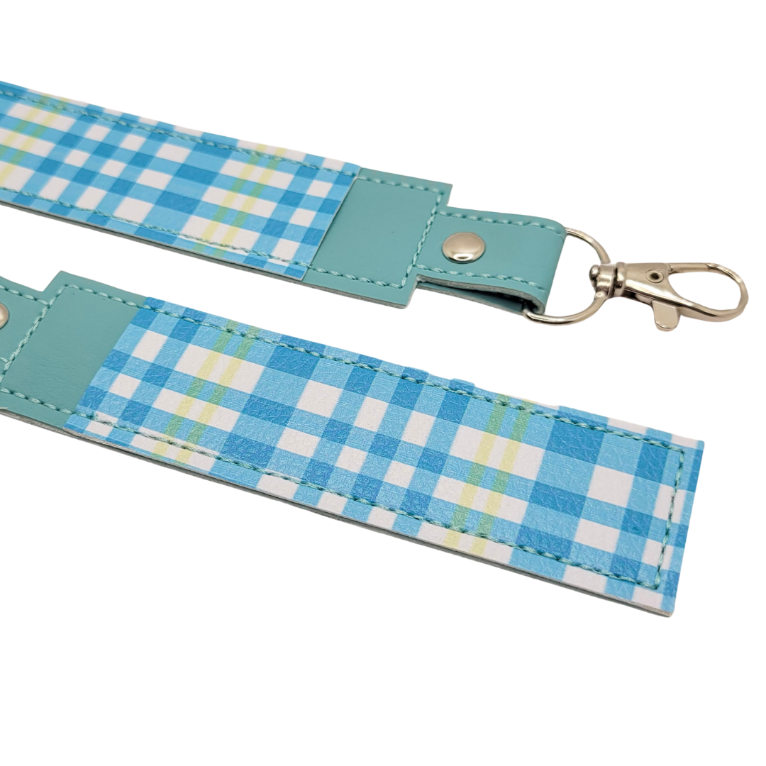 Teal Plaid Vinyl Pen Case