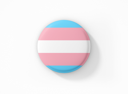 Trans Pride Flag & Cat 1.5" Pinback Button Set