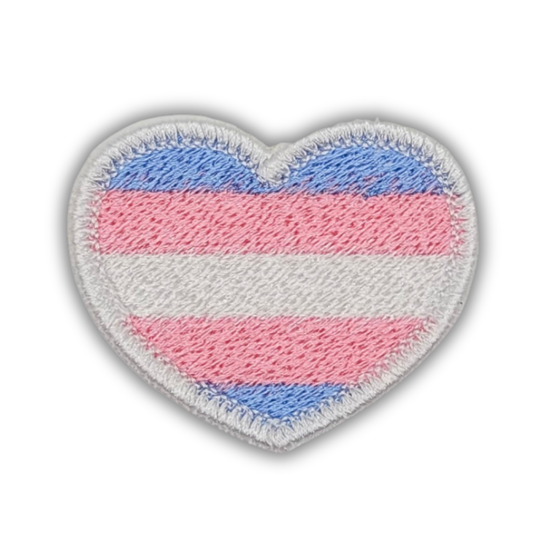 Transgender Pride Heart Embroidered Patch