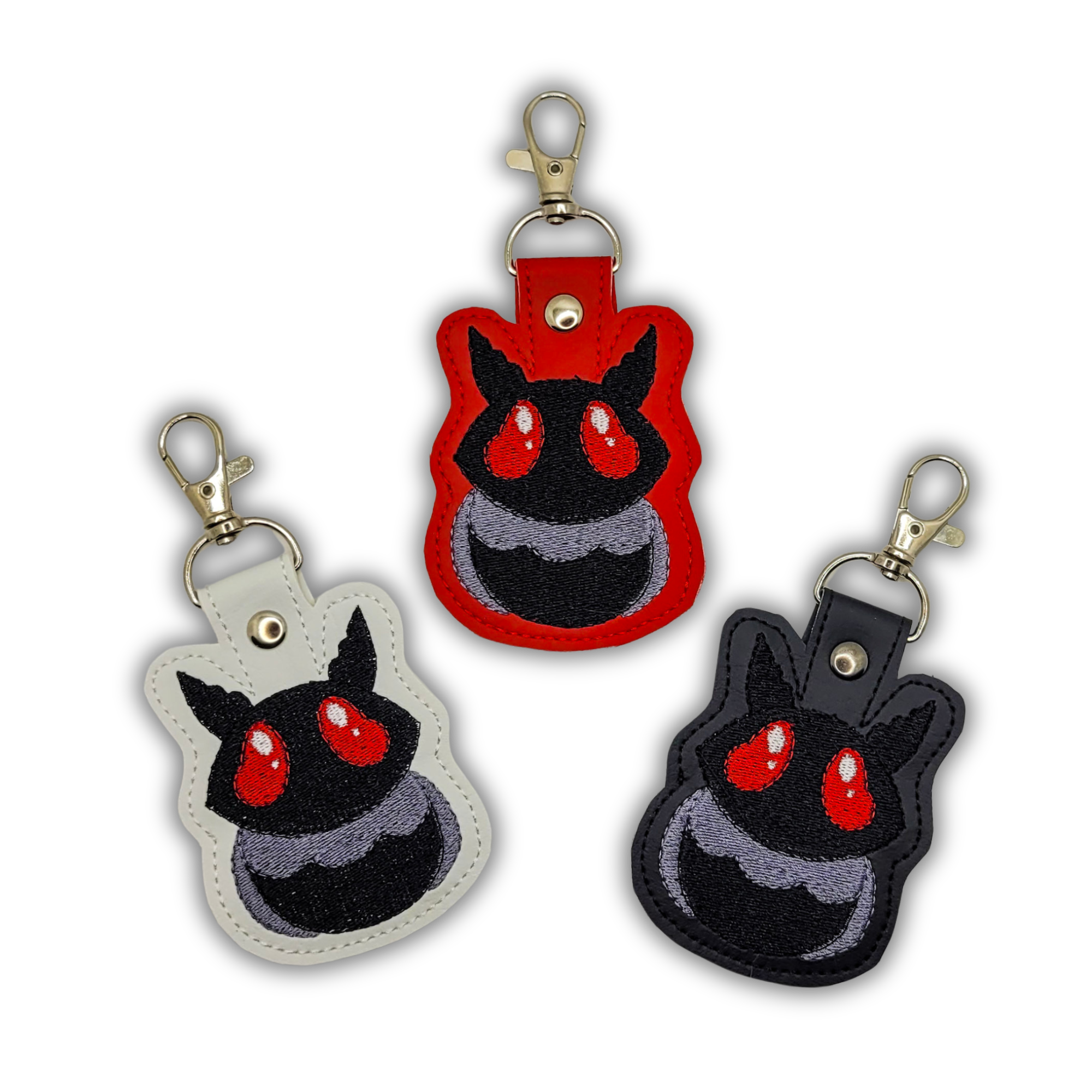 Chibi Mothman Embroidered Vinyl Keychain