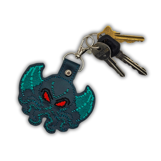 8-Bit Cthulhu Embroidered Vinyl Keychain