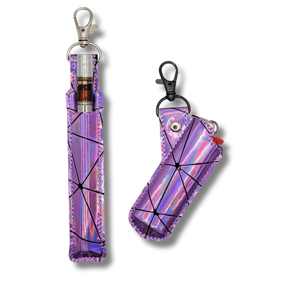 Lilac Holographic Vape & Lighter Case Set